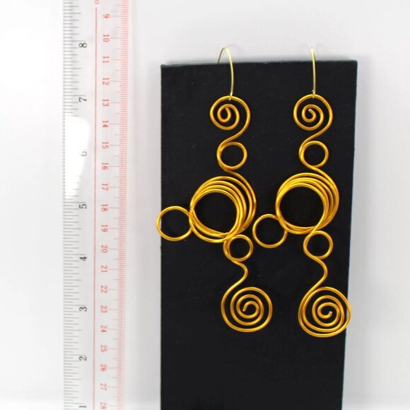 Big and Bold Spiral Swirls and bubbles earrings Handcrafted in Canada - Picture 5 of 6